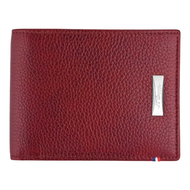 S.T. Dupont Soft Diamond Grained Leather 6 Credit Card Billfold Red, 180280