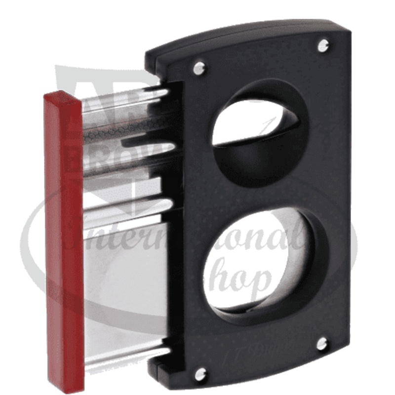 S.T. Dupont V-Blade Cigar Cutter Red and Black Punched Pattern, 003420