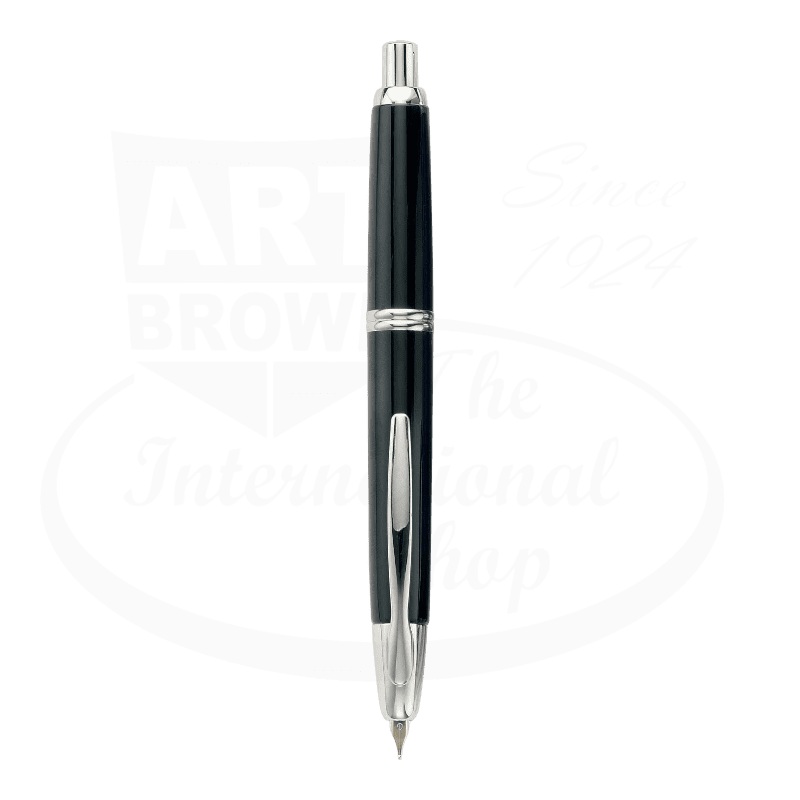 Vanishing Point Fountain Pen Black with Rhodium Accents