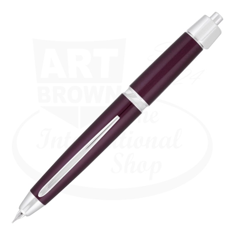 Vanishing Point LS Broad Fountain Pen Burgundy With Rhodium Accents