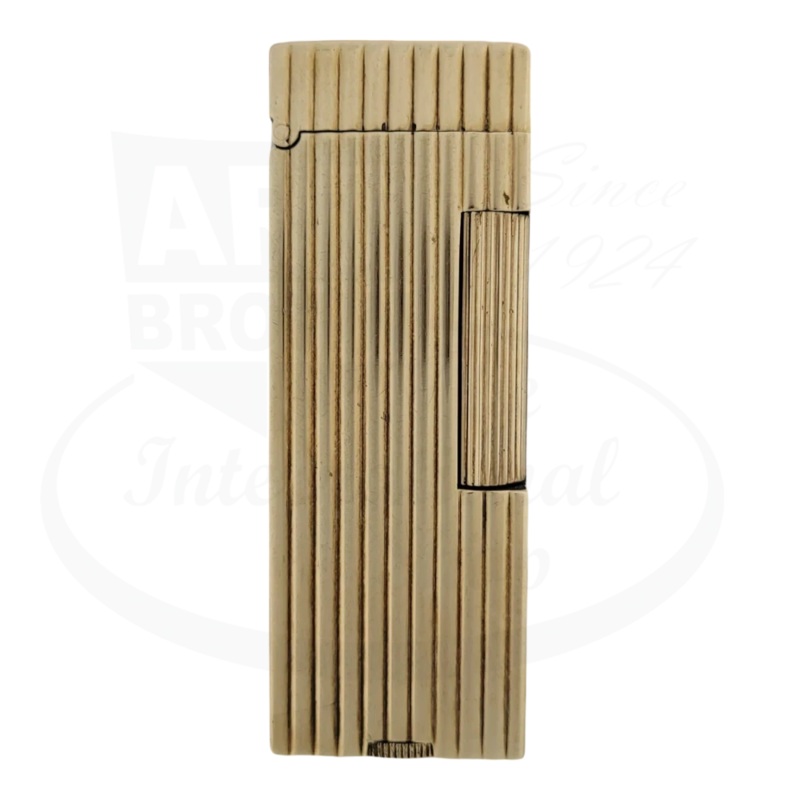 Vintage Dunhill Rollalite 14k Gold Vertical Lines Petrol Lighter