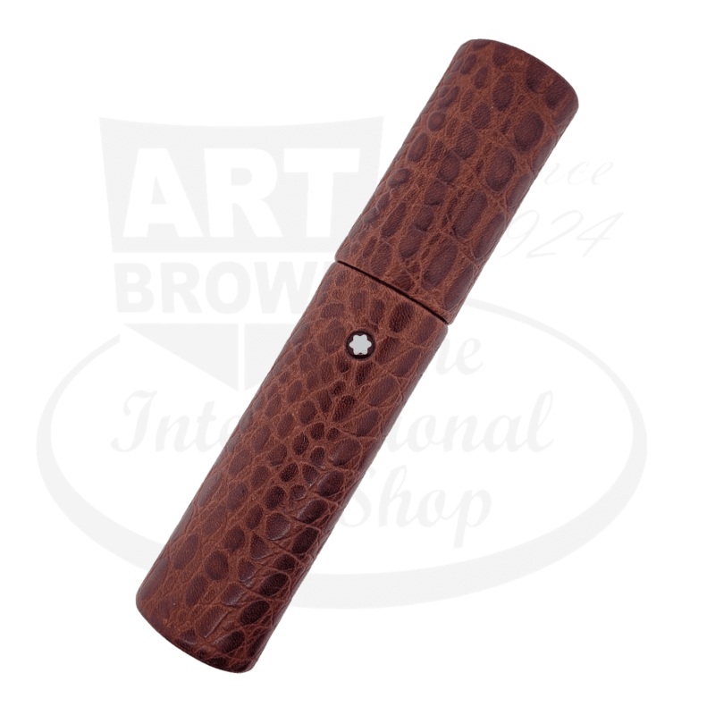 Preowned Montblanc Florence Burgundy Crocodile Leather Pen Case