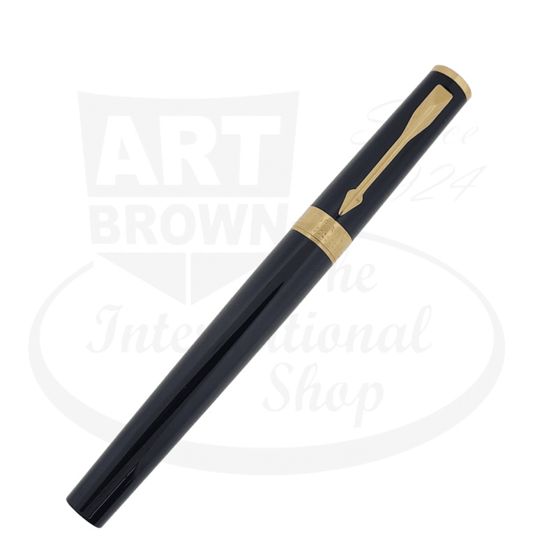 Preowned Parker 5th Black & Gold Rollerball Pen