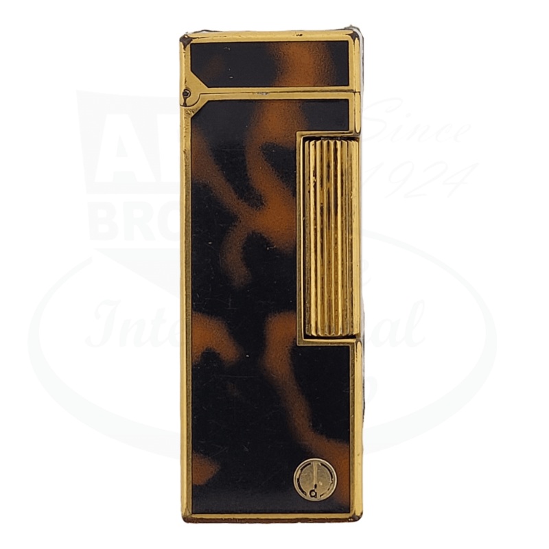 Preowned Vintage Dunhill Tortoiseshell Lacquer & Gold Rollagas Lighter