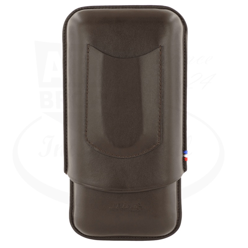 S.T. Dupont Brown Leather 3 Cigar Case, 183142