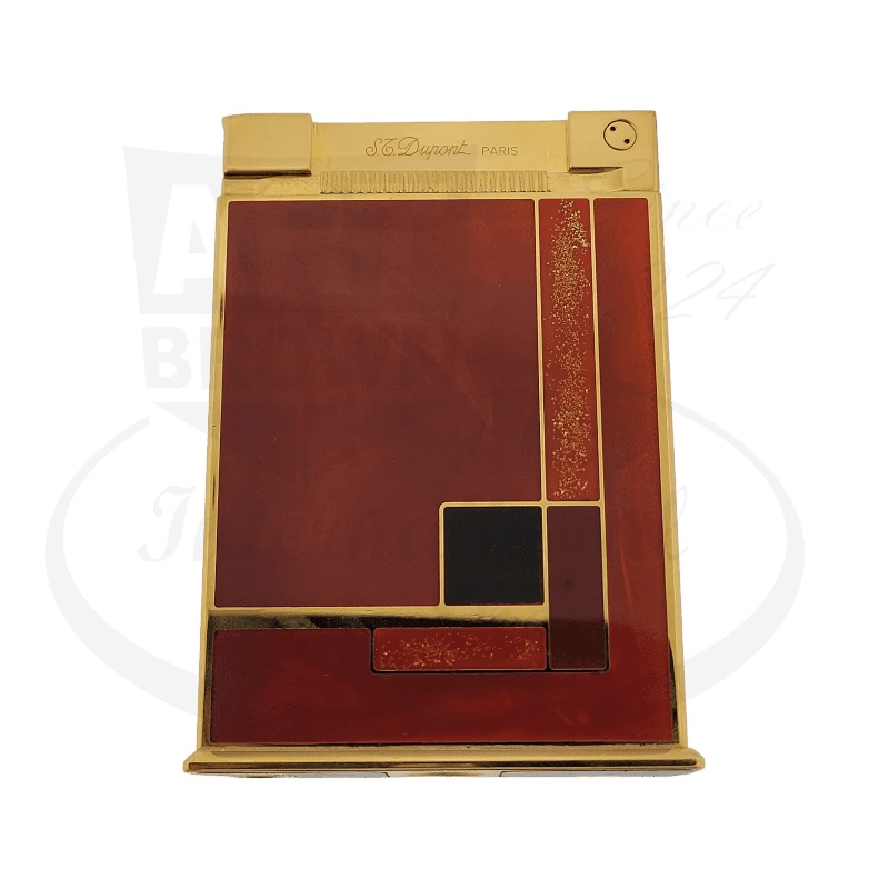 S.T. Dupont Jeroboam Art Deco Chinese Lacquer and Gold Dust Table Lighter, 027597