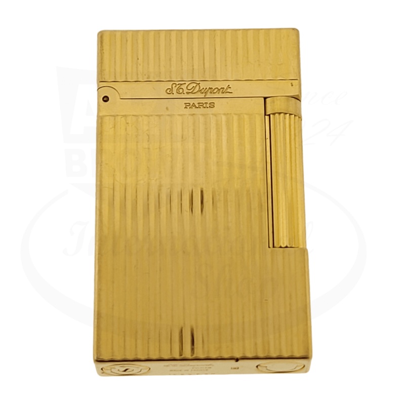 S.T. Dupont Ligne 2 Montparnasse Gold Vertical Lines Lighter, 016827-D2