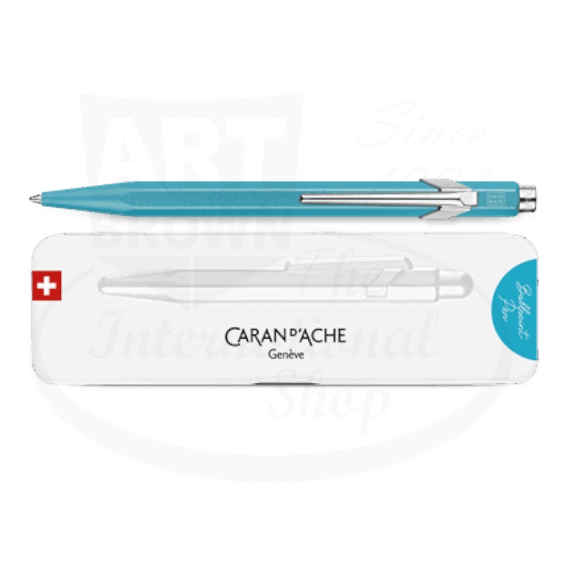 Caran D'Ache 849 Colormat - X Metal Ballpoint Pen Turquoise