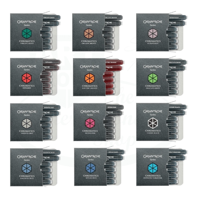Caran D'Ache Chromatics Fountain Pen Ink Catridge 6-Pack