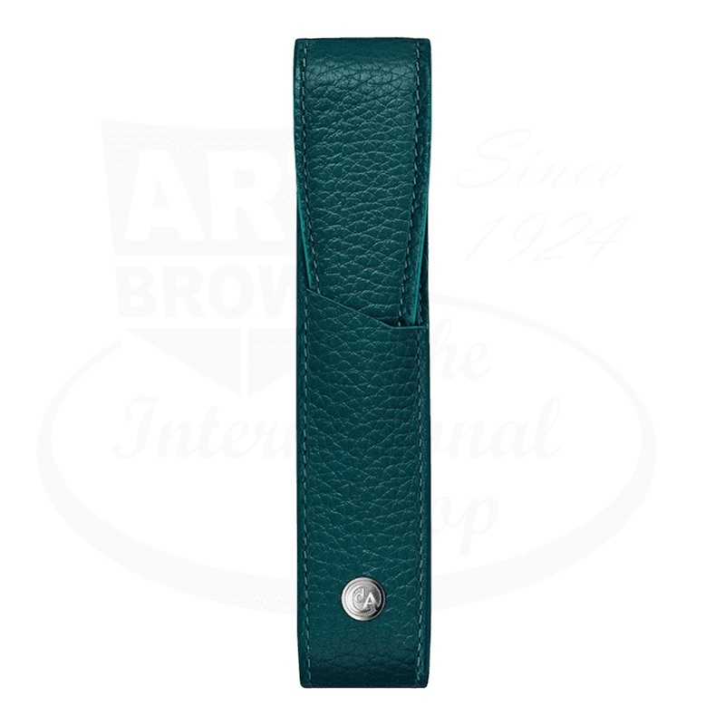 Caran D'Ache Leman Amazon Green Leather 1 Pen Holder