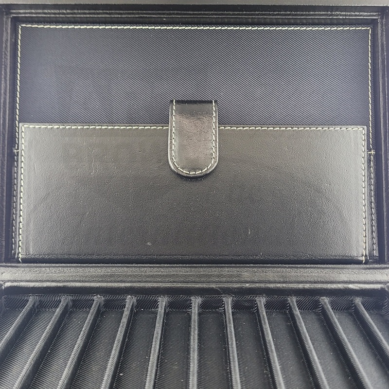 Preowned Scala Del Tempo Black Leather Pen Box