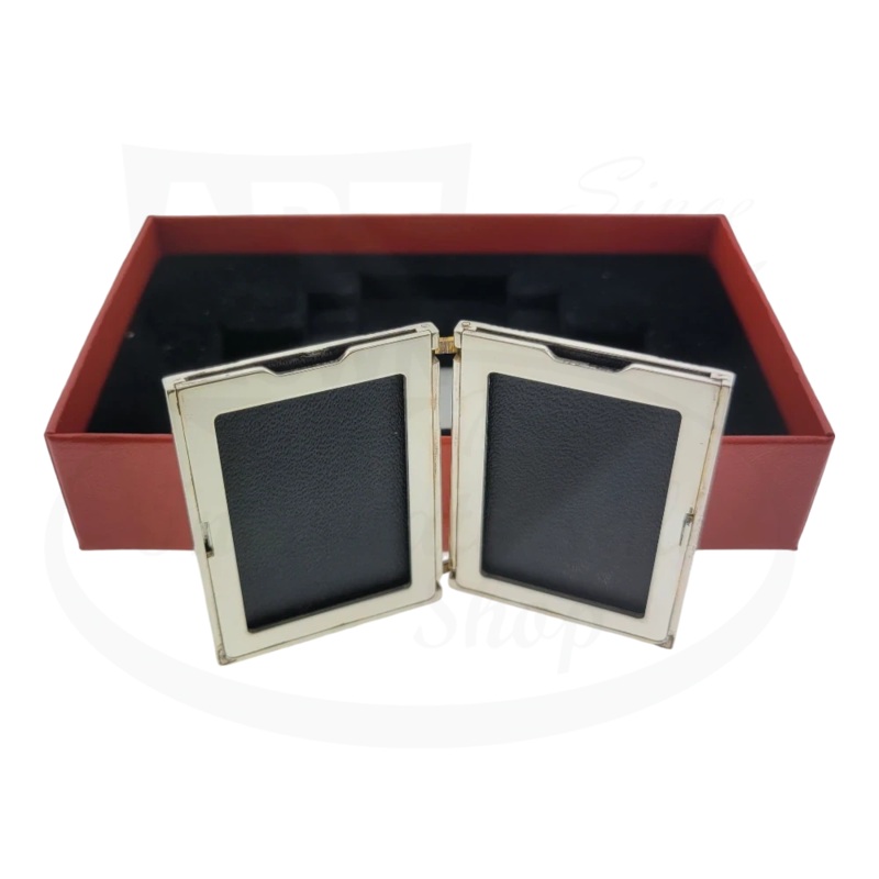 Preowned Vintage S.T. Dupont Pocket Photo Holder in Palladium & Gold, 001500