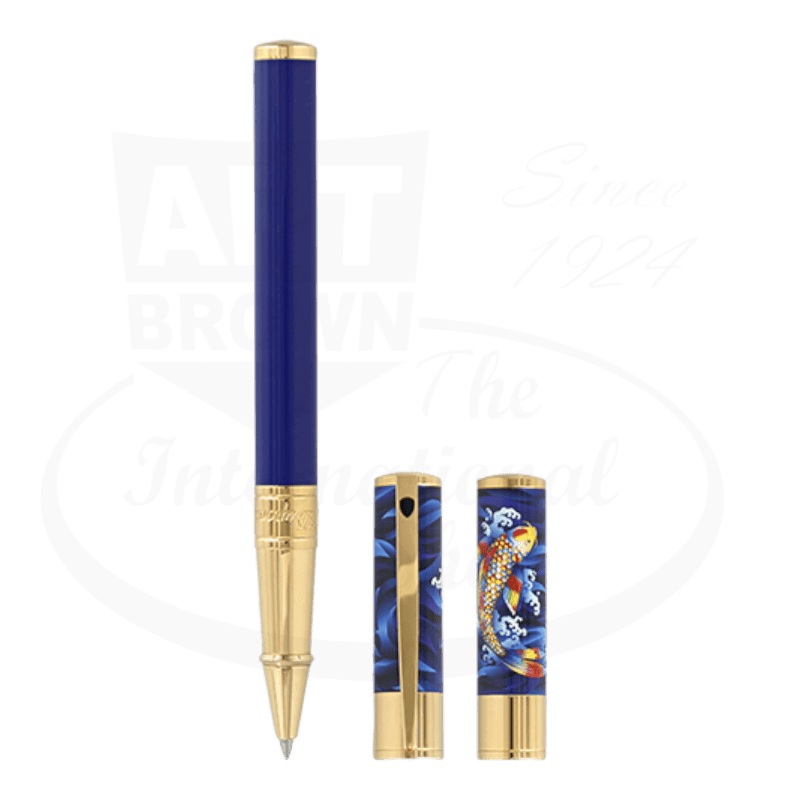 S.T. Dupont D-Initial Koi & Shiny Gold Rollerball Pen, 262005