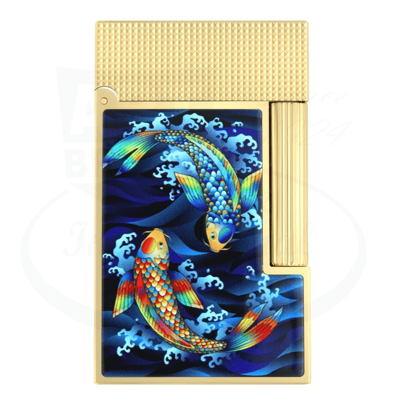 S.T. Dupont Ligne 2 Perfect Cling Koi & Shiny Gold Lighter, C16397SH