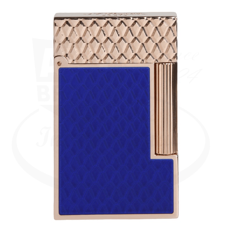 S.T. Dupont Limited Edition Ligne 2 Year of the Dragon Brilliant Blue Lacquer Guilloche & Rose Gold, C16632