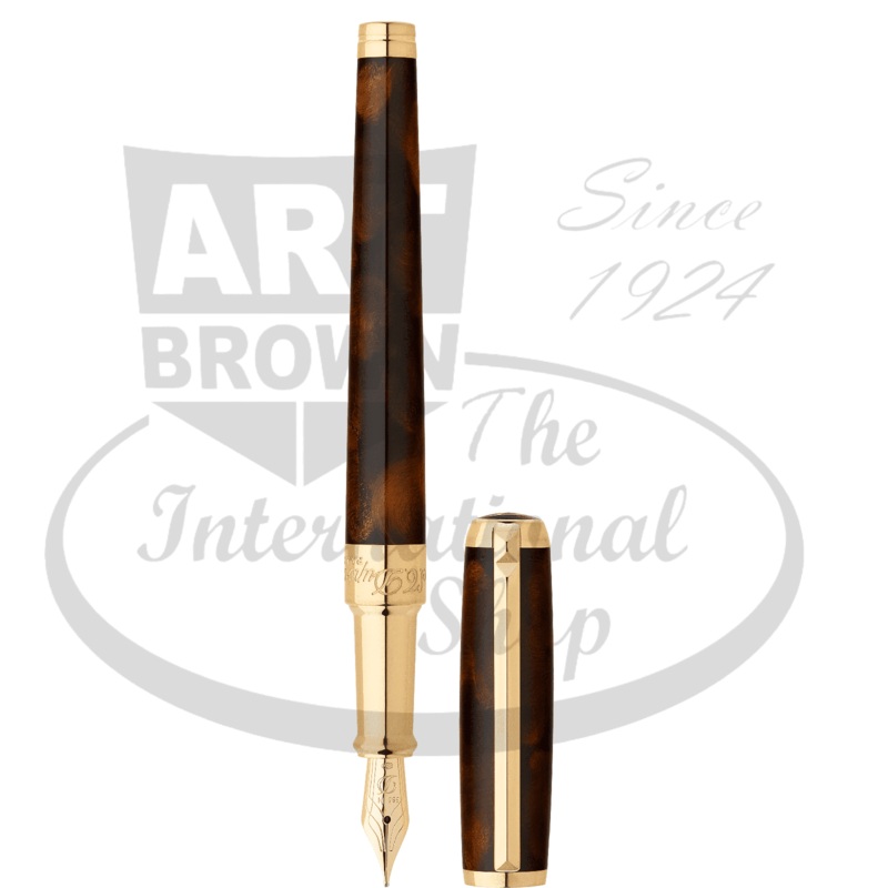 S.T. Dupont Line D Atelier Medium Brown Fountain Pen, 410713