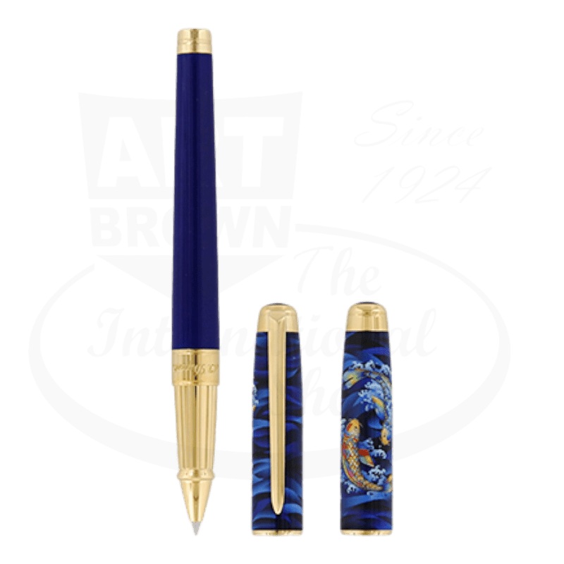 S.T. Dupont Line D Eternity Large Koi & Shiny Gold Rollerball Pen, 422005L