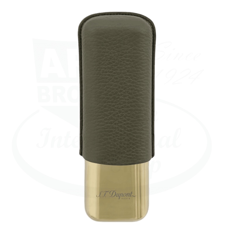S.T. Dupont Metal Base Matte Khaki & Gold 2 Cigar Case, 183269