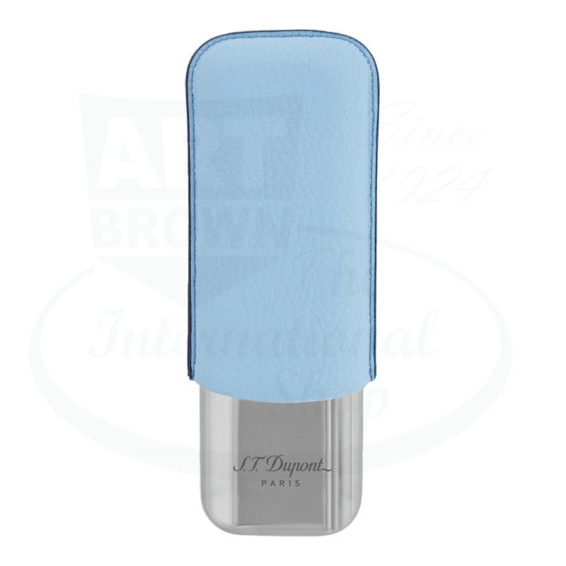 S.T. Dupont Metal Base Turquoise & Chrome 2 Cigar Case, 183264