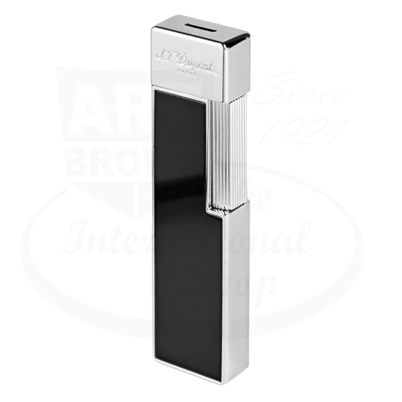 S.T. Dupont Twiggy Chrome & Shiny Black Lacquer Lighter, 030001