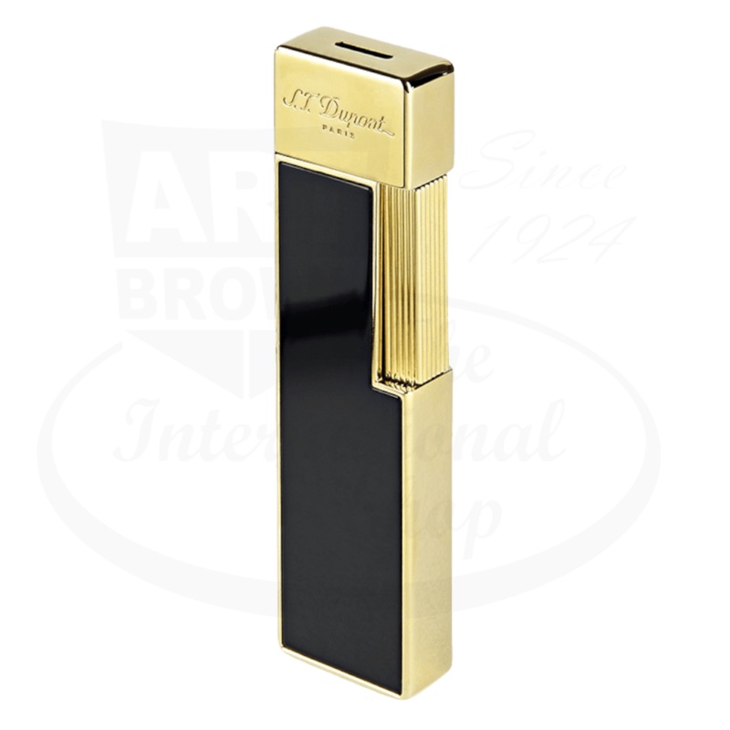 S.T. Dupont Twiggy Shiny Black Lacquer & Gold Lighter, 030002