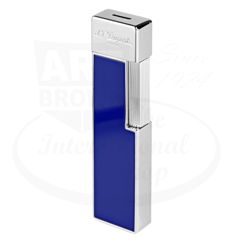 S.T. Dupont Twiggy Shiny Blue Lacquer & Chrome Lighter, 030005