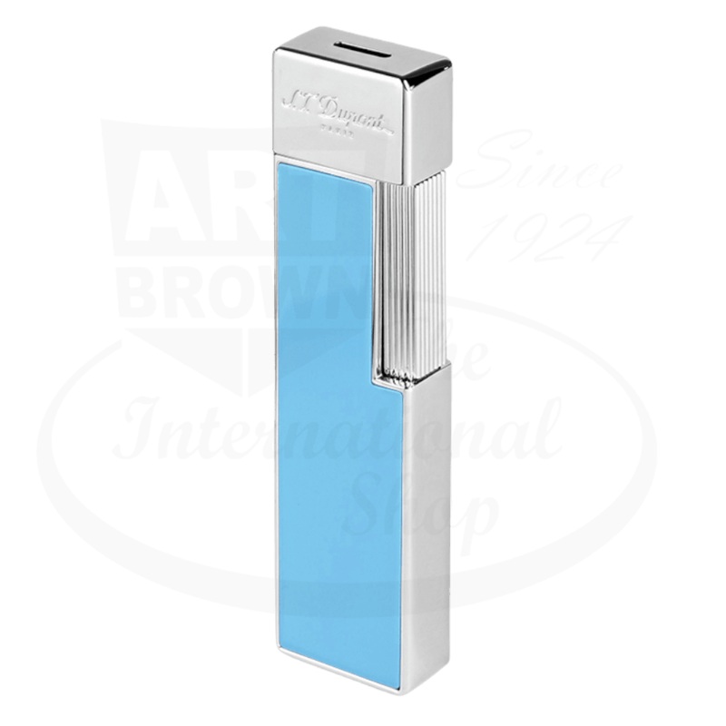 S.T. Dupont Twiggy Shiny Light Blue Lacquer & Chrome Lighter, 030007