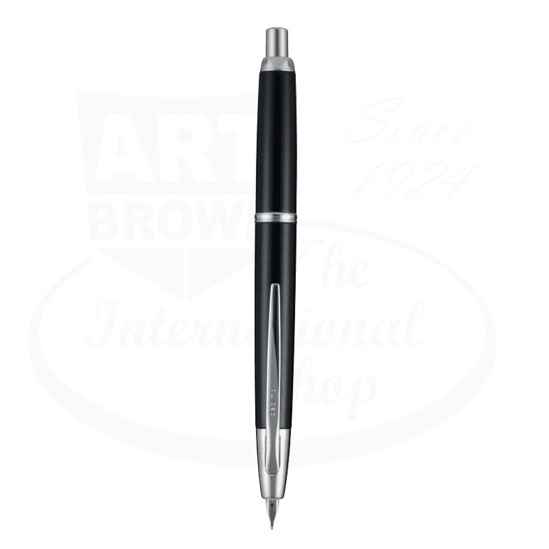Vanishing Point Decimo Black with Rhodium Accents Fine Nib