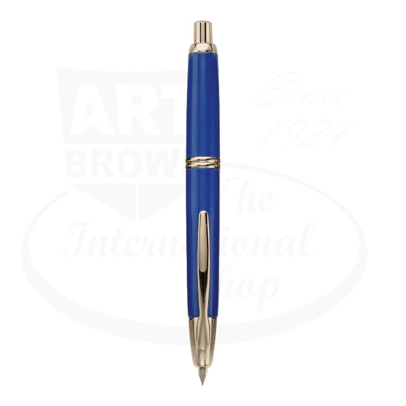 Vanishing Point Medium Fountain Pen Blue with Gold Accents