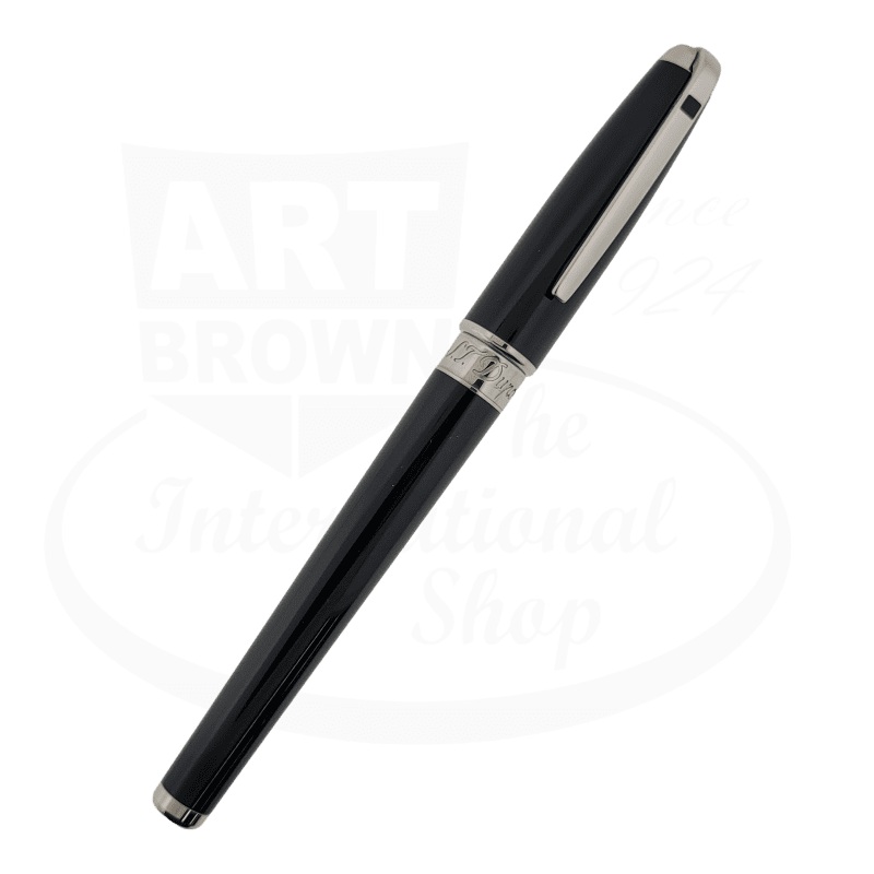 Vintage S.T. Dupont Olympio Black & Palladium Medium Fountain Pen, 485674
