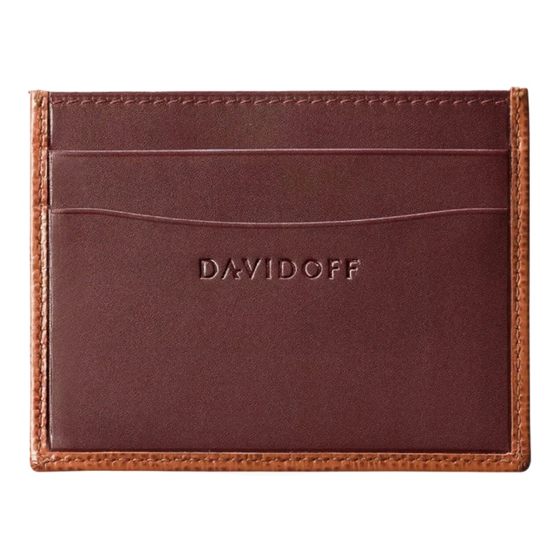 Davidoff Leather Credit Card Holder in Chestnut