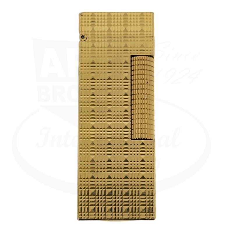 Preowned Dunhill Gold Tartan Rollagas Lighter, Dunhill-7