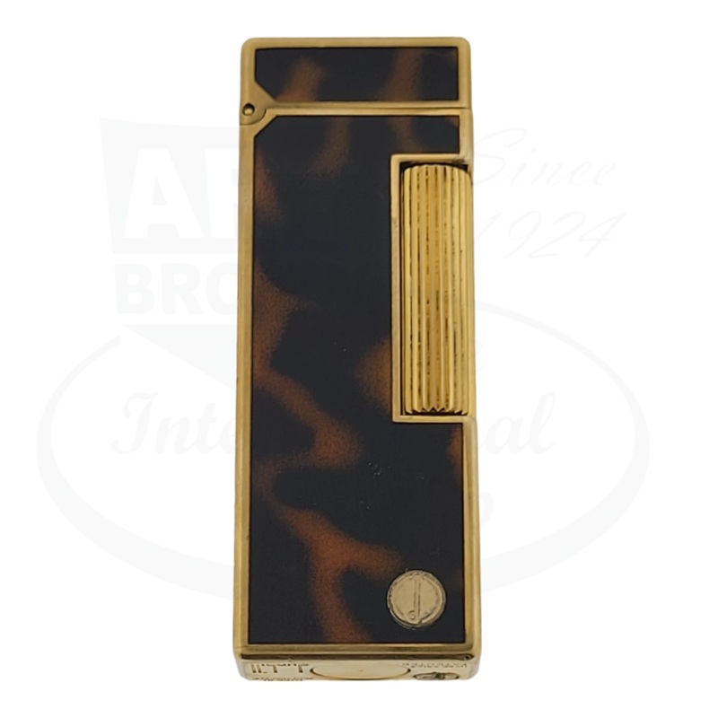 Preowned Vintage Dunhill Tortoiseshell Lacquer & Gold Rollagas Lighter, Dunhill-11