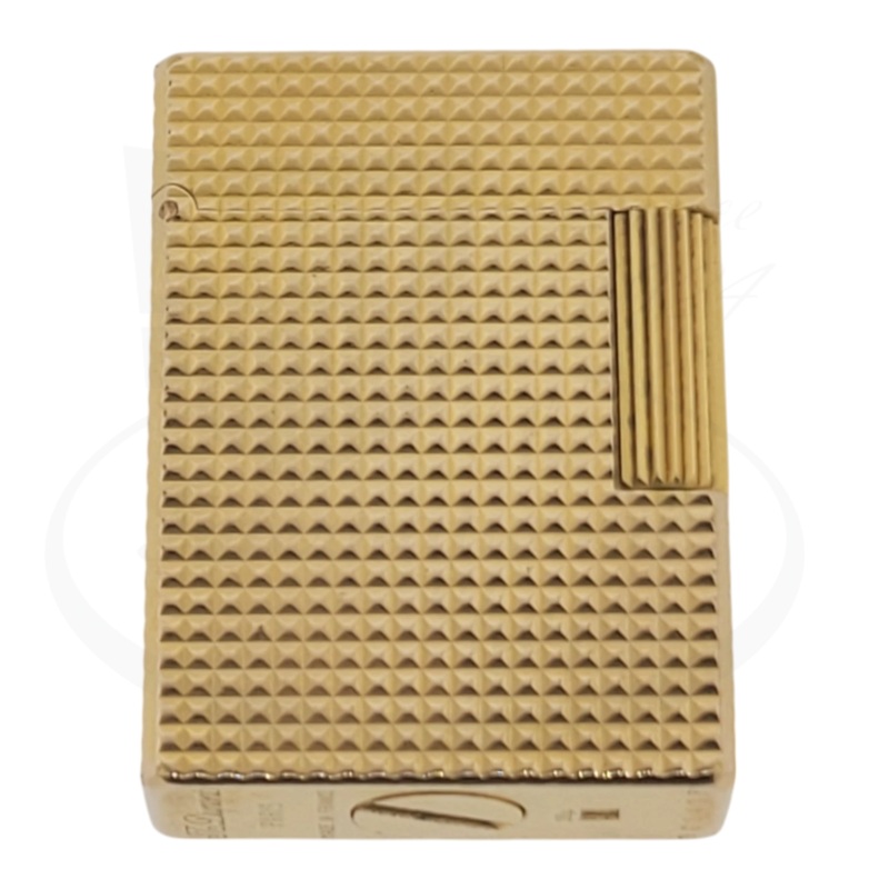 Preowned Vintage S.T. Dupont Ligne 1 Small BS Gold Diamondhead, 012110-D2