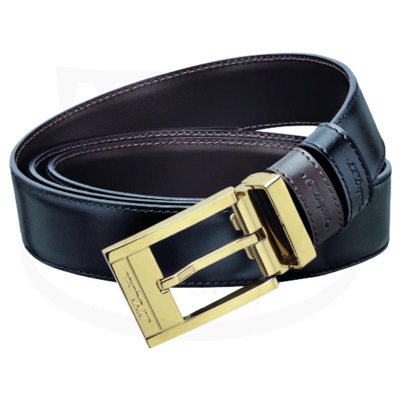 S.T. Dupont Display Line D Business Reversible Belt with Gold Buckle 30mm, 7910120