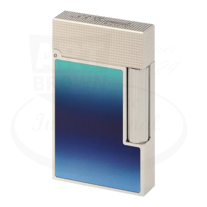 S.T. Dupont Ligne Perfect Cling 2 La Mer Blue Lacquer & Palladium Lighter, C16132