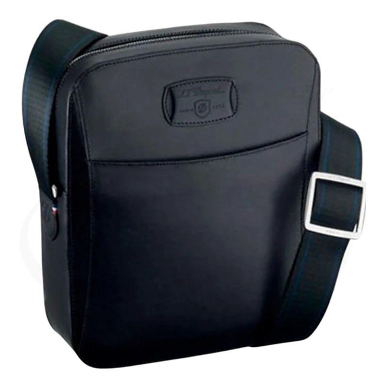 S.T. Dupont Line D Black Leather Medium Cross Shoulder Bag, 181011