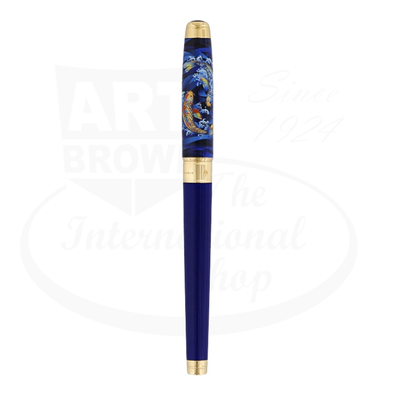 S.T. Dupont Line D Eternity Large Koi & Shiny Gold Fountain Pen, 420005L