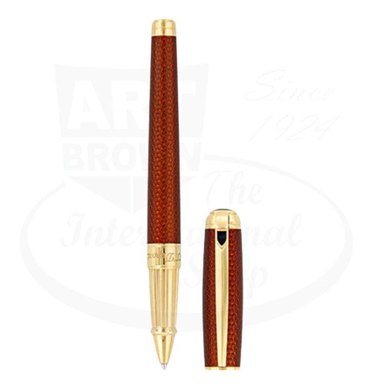 S.T. Dupont Line D Large Amber Rollerball Pen, 412111L