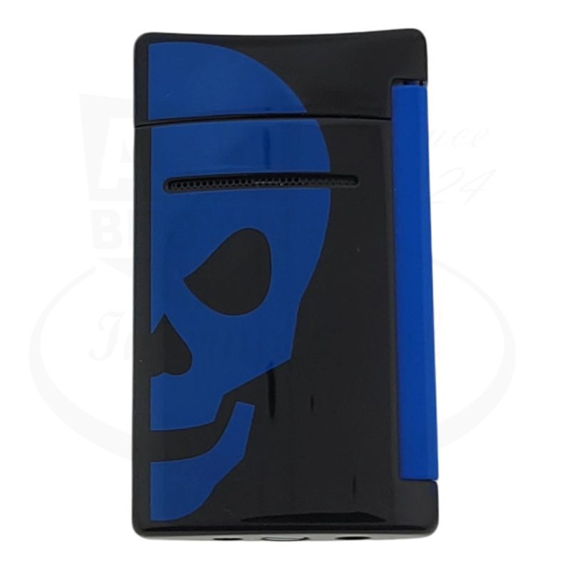 S.T. Dupont Minijet Black & Blue Skull Lighter, 010063