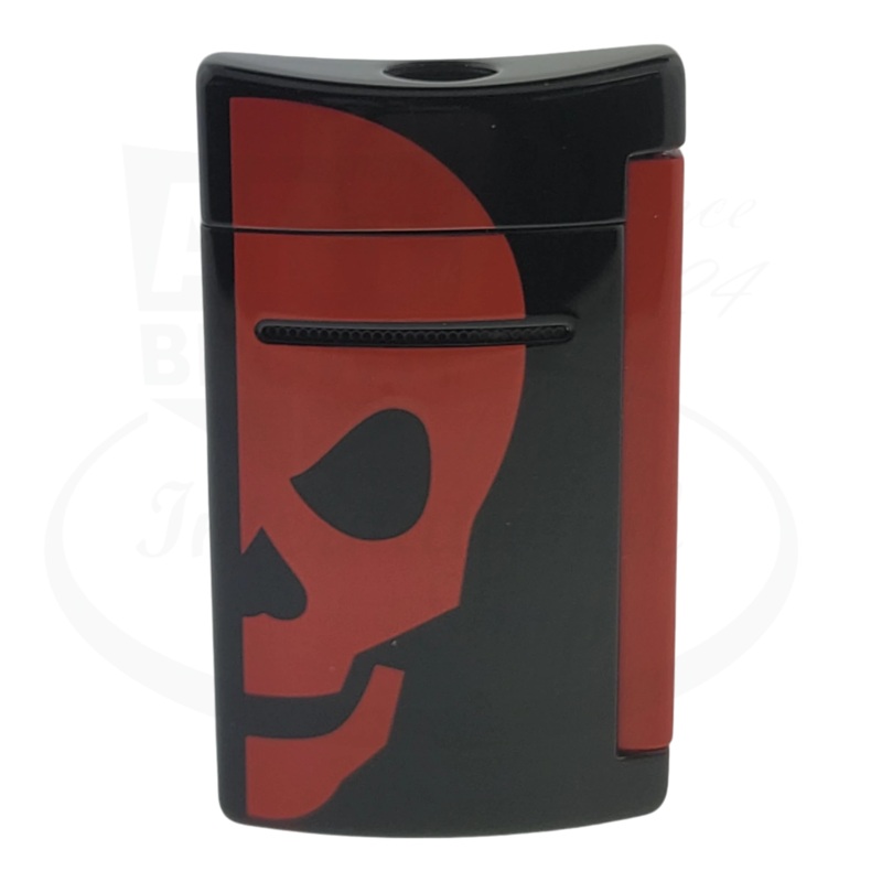 S.T. Dupont Minijet Black & Red Skull Lighter, 010062