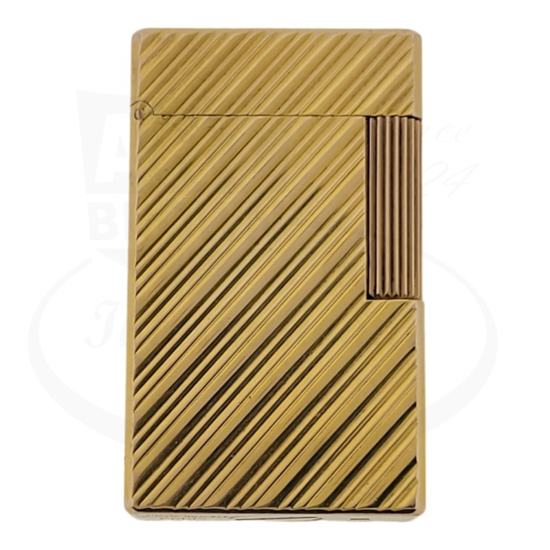 Vintage Preowned S.T. Dupont Ligne 1 Gold Diagonal Lines, 012335-D1