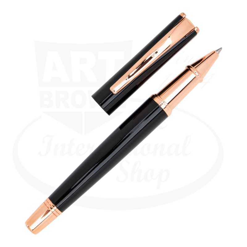 Monteverde Impressa Black with Rose Gold Finish Rollerball Pen, MV29866