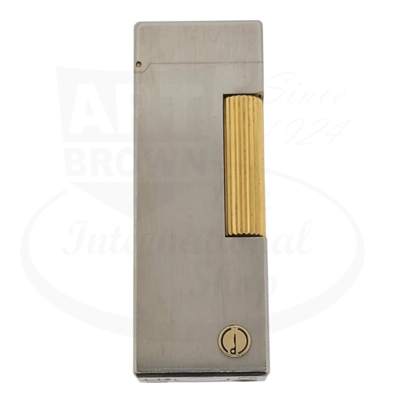 Preowned Dunhill Rollagas Brushed Palladium and Gold Lighter, Dunhill-16
