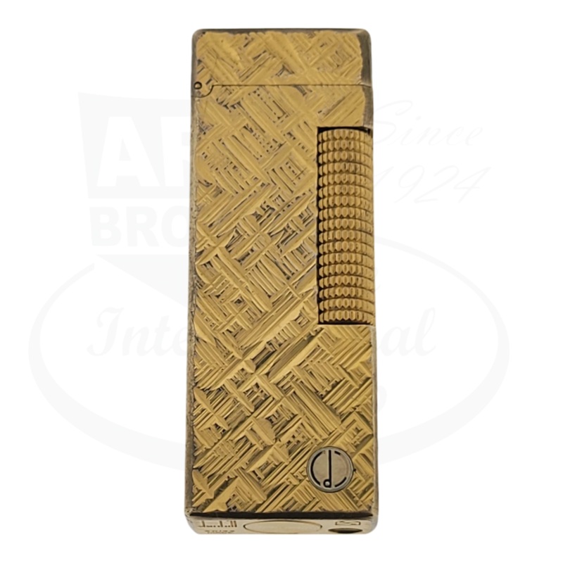 Preowned Dunhill Rollagas Gold Cross Hatch Lighter, R150