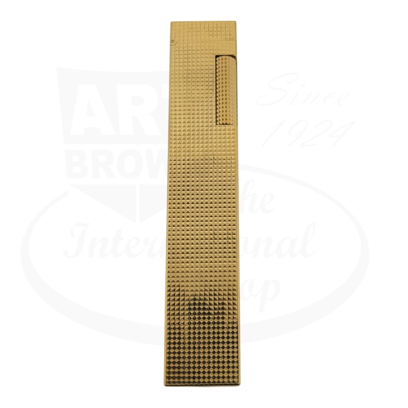 Preowned Dunhill Rollagas Gold Diamond Head Table Lighter, Dunhill-27