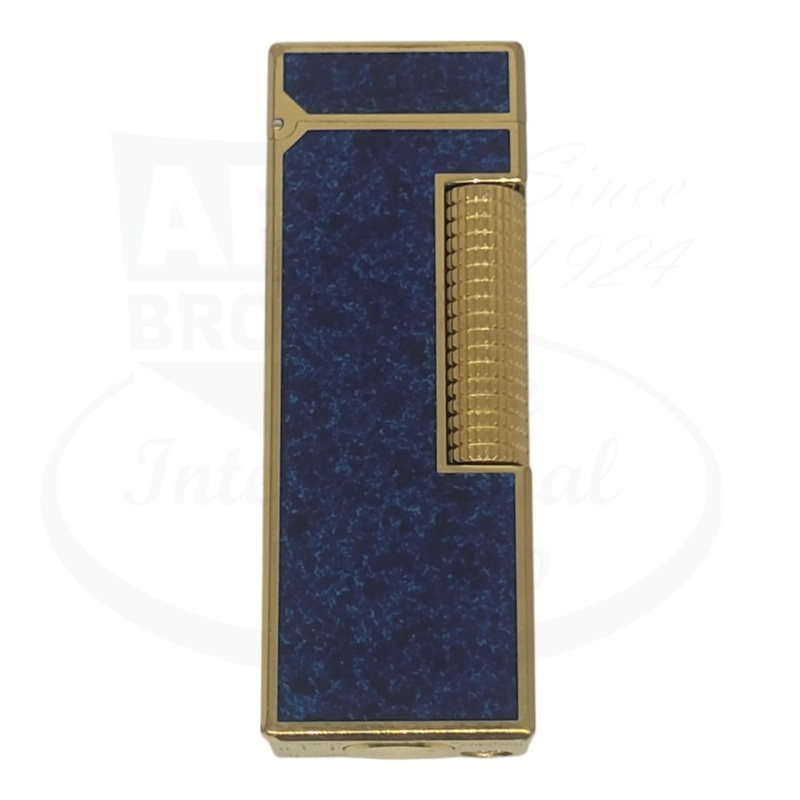 Preowned Vintage Dunhill Marbled Blue Lacquer & Gold Rollagas Lighter, Dunhill-23