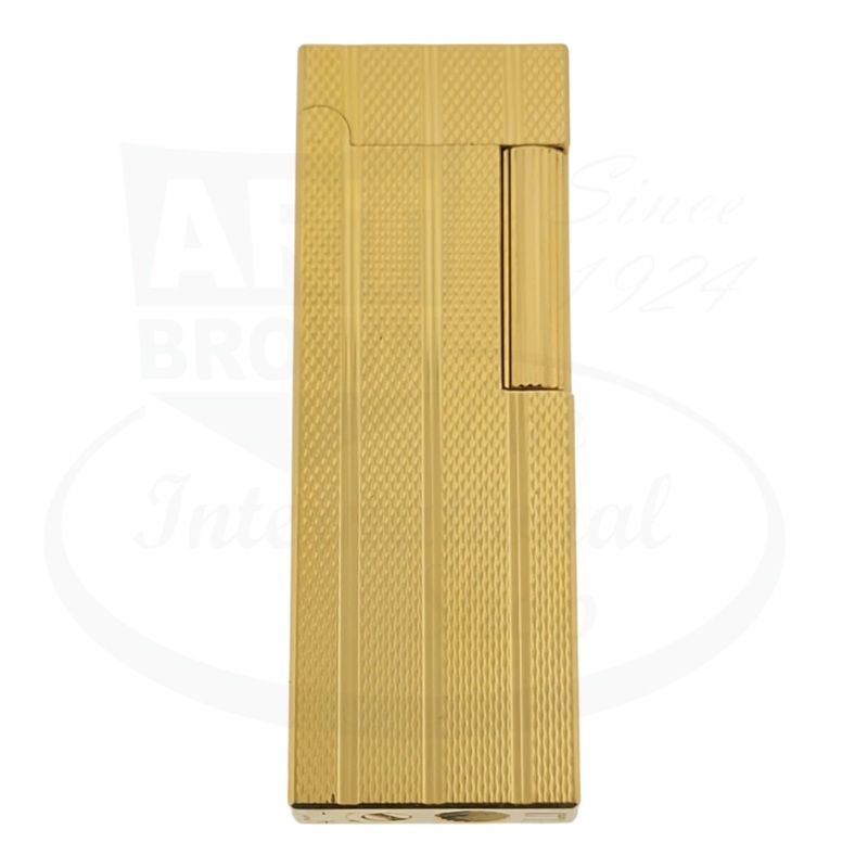 Preowned Vintage Dunhill Slim Rollagas Gold Plated Barley Grain Lines Lighter