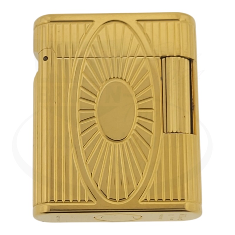 Preowned Vintage S.T. Dupont Soubreny Gold Sun Medallion Guilloche, 019205-D1