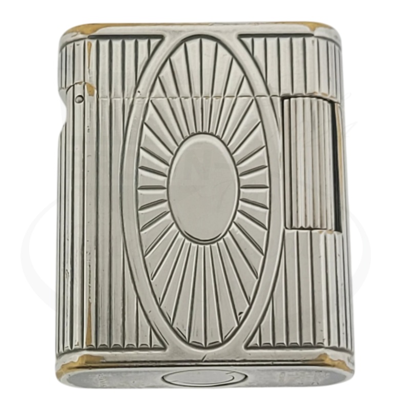 Preowned Vintage S.T. Dupont Soubreny Palladium Sun Medallion Guilloche, 019105-D1
